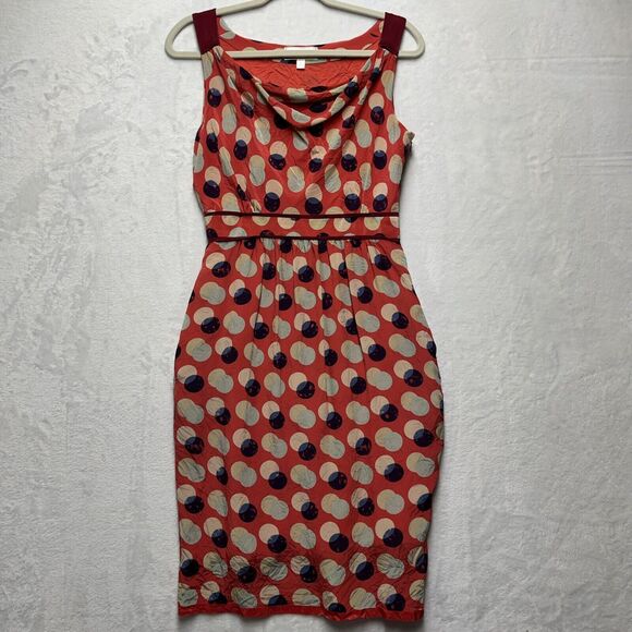 Anthropologie Dresses & Skirts - Anthropologie Moulinette Soeurs Dress Womens Sz 2 100% Silk Polka Dot Drape Neck